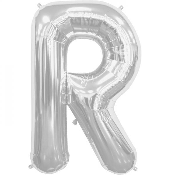 Buchstabe R Folienballon Silber XXL